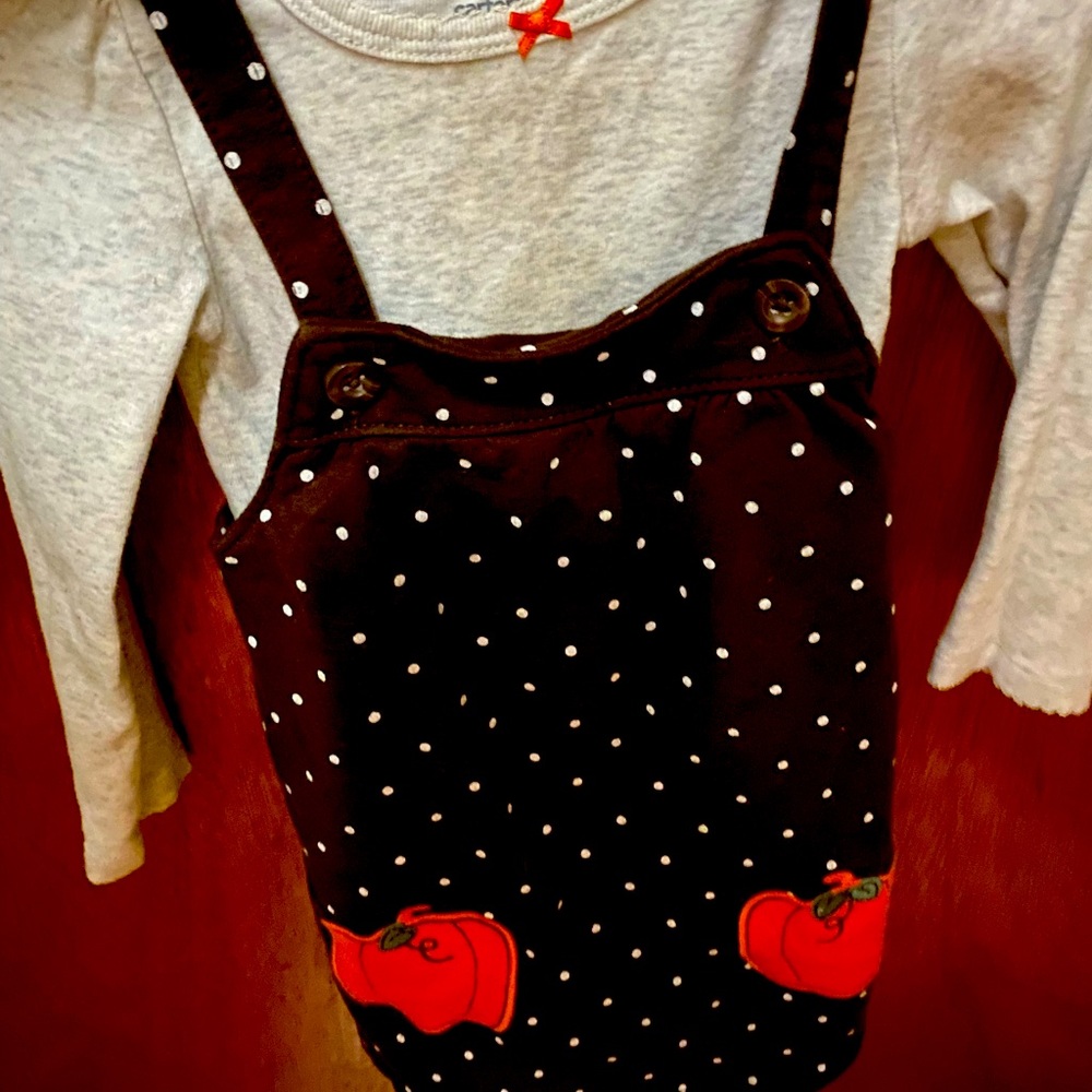 Adorable pumpkin dress and onesie set